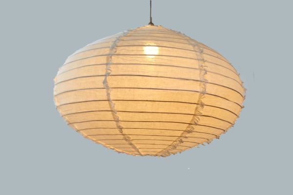 Oval Lantern Shade 80cm White Linen, Linen Lamp Shades Uk